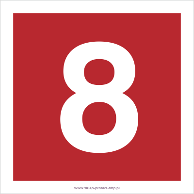 Znak przeciwpożarowy BC028 - Liczba 8