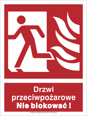 Drzwi przeciwpożarowe. Nie blokować! lewostronne - Znak przeciwpożarowy - BC057