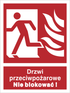 Drzwi przeciwpożarowe. Nie blokować! lewostronne - Znak przeciwpożarowy - BC057