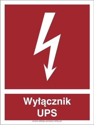 Wyłącznik UPS - Znak przeciwpożarowy - BC048