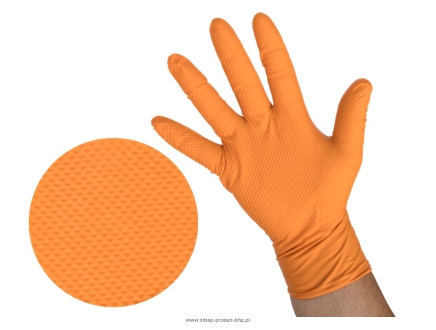 Rękawiczki nitrylowe Diamond L/9 Orange