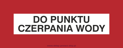 Do punktu czerpania wody - Znak przeciwpożarowy - BC108