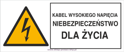 Kabel wysokiego napięcia - Znak elektryczny - HB005