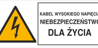 Kabel wysokiego napięcia - Znak elektryczny - HB005