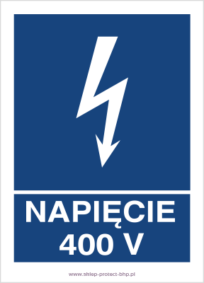 Napięcie 400 V - Znak elektryczny - HG059