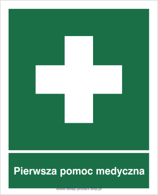 Pierwsza pomoc medyczna - Znak ewakuacyjny - AF003