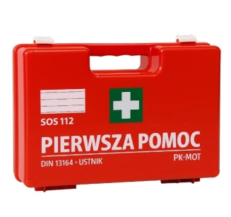 Apteczka pierwszej pomocy K13 z wyposażeniem DIN13164 + ustnik, wieszak