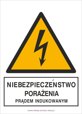 Znak elektryczny HA013 - niebezpieczeństwo porażenia prądem indukowanym