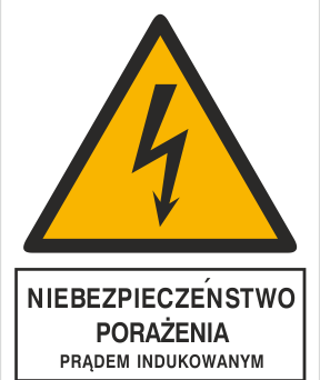 Niebezpieczeństwo porażenia prądem indukowanym - Znak elektryczny - HA013