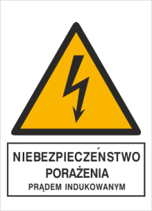 Niebezpieczeństwo porażenia prądem indukowanym - Znak elektryczny - HA013