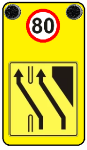 U-27 tablica wcześnie ostrzegająca z licem 2 gen. 1500x2500 mm z lampami fi 200