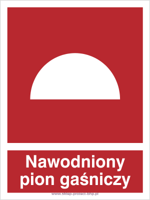 Nawodniony pion hydrantowy - Znak przeciwpożarowy - BB019