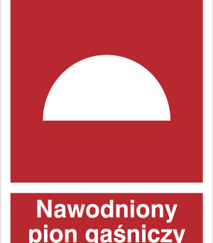 Nawodniony pion hydrantowy - Znak przeciwpożarowy - BB019