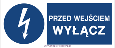 Znak elektryczny HF003 - Przed wejściem wyłącz
