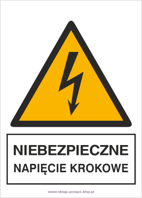 Niebezpieczne napięcie krokowe - Znak elektryczny - HA014