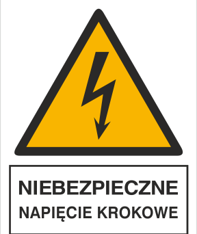 Niebezpieczne napięcie krokowe - Znak elektryczny - HA014