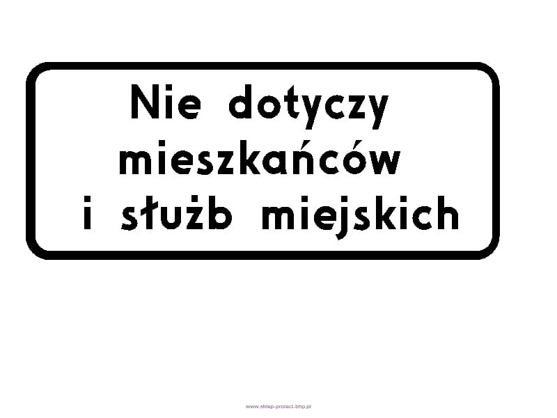 Tabliczka pod znak drogowy z tekstem 