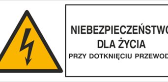 Niebezpieczeństwo dla życia przy dotknięciu przewodów - Znak elektryczny - HB007