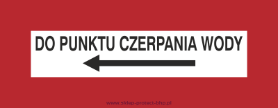 Znak przeciwpożarowy BC120 - Do punktu czerpania wody w lewo