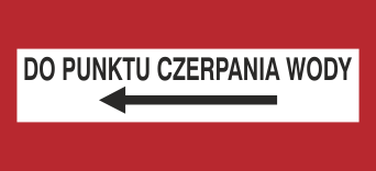 Do punktu czerpania wody w lewo - Znak przeciwpożarowy - BC120