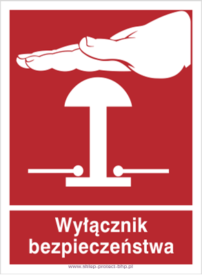 Znak przeciwpożarowy BC142 - Wyłącznik bezpieczeństwa
