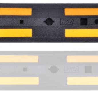 Separator drogowy element środkowy czarno/żółty 1130x240x80 mm