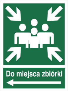 Do miejsca zbiórki w lewo - Znak ewakuacyjny - AC041