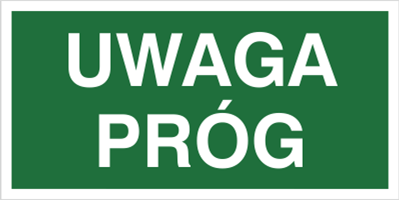 Uwaga próg - Znak ewakuacyjny - AC021