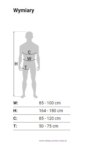 Ratunkowe szelki bezpieczeństwa P-39R - wymiary M-XL