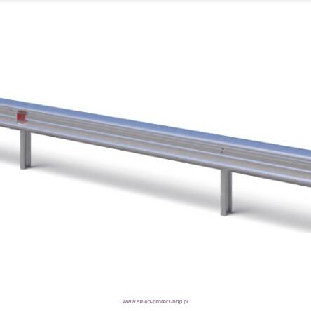 Stalowa bariera H1W2A ochronna ze słupkiem wbijanym w rozstawie co 2,66 m
