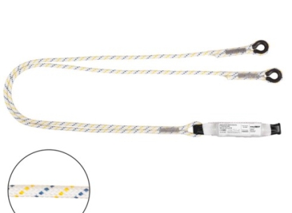 BW100SCF-LB102 - Amortyzator bezpieczeństwa z podwójną linką do pracy na rusztowaniach i zatrzaśnikami AZ011, AZ002 - 1.5 m