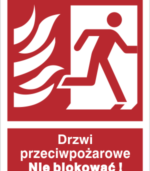 Drzwi przeciwpożarowe. Nie blokować! prawostronne - Znak przeciwpożarowy - BC056