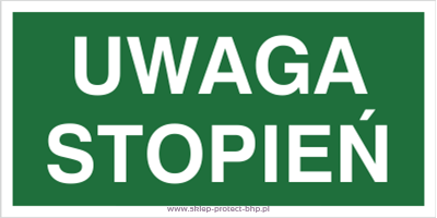 Uwaga stopień - Znak ewakuacyjny - AC023