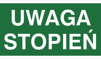 Uwaga stopień - Znak ewakuacyjny - AC023