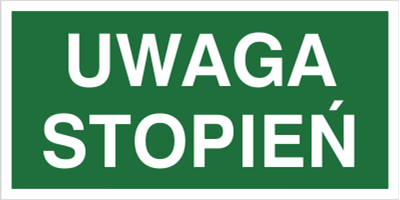 Uwaga stopień - Znak ewakuacyjny - AC023