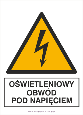 Obwód oświetleniowy pod napięciem - Znak elektryczny - HA009