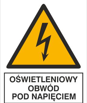 Obwód oświetleniowy pod napięciem - Znak elektryczny - HA009