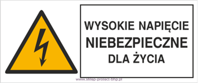 Wysokie napięcie niebezpieczne dla życia - Znak elektryczny - HB004