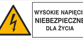 Wysokie napięcie niebezpieczne dla życia - Znak elektryczny - HB004