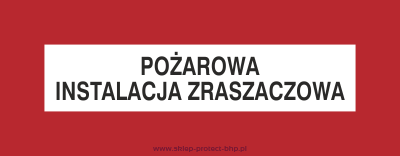 Pożarowa instalacja zraszaczowa - Znak przeciwpożarowy - BC122