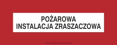 Znak przeciwpożarowy BC122 - Pożarowa instalacja zraszaczowa