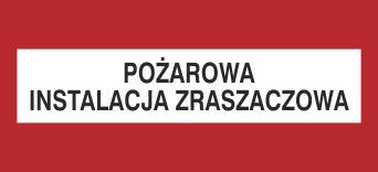 Pożarowa instalacja zraszaczowa - Znak przeciwpożarowy - BC122