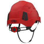 Czerwony przemysłowy hełm ochronny, wentylowany ATRA 40V