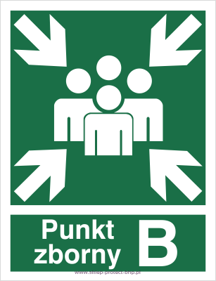 Punkt zborny B - Znak ewakuacyjny - AC044