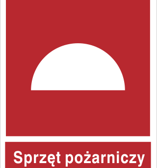 Zestaw sprzętu pożarniczego - Znak przeciwpożarowy - BA005