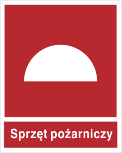 Zestaw sprzętu pożarniczego - Znak przeciwpożarowy - BA005