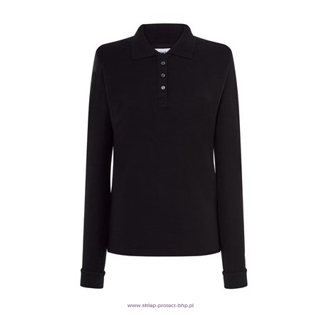 Czarna koszulka damska polo POPL 200 LS JHK