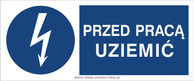 Przed pracą uziemić - Znak elektryczny - HF005