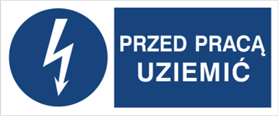 Przed pracą uziemić - Znak elektryczny - HF005