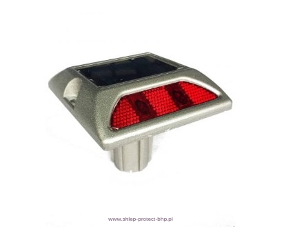 Biało - czerwony punktowy element odblaskowy z trzpieniem